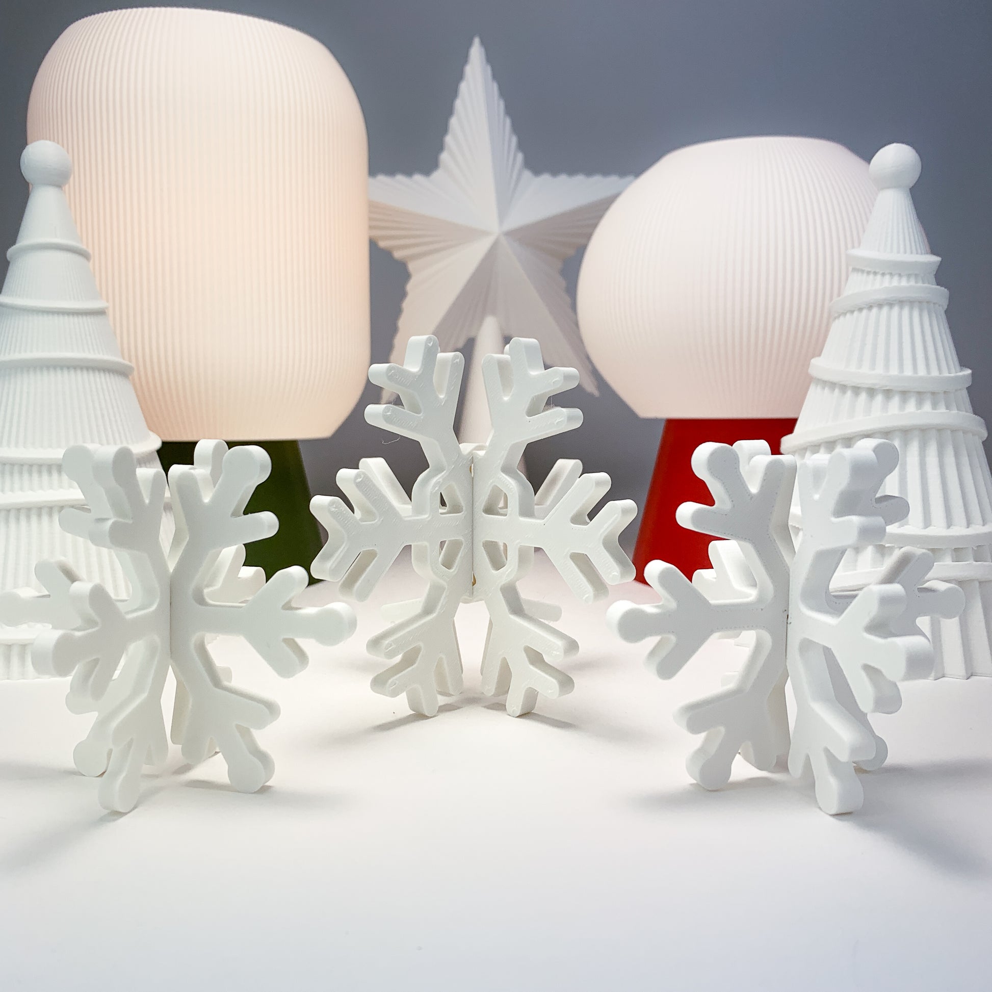 Snowflakes Decor (Set of 3) - Christmas Card Holder - Christmas Tree Ornaments - Simple Snowflakes - Modern Christmas Decor - Honey and Ivy