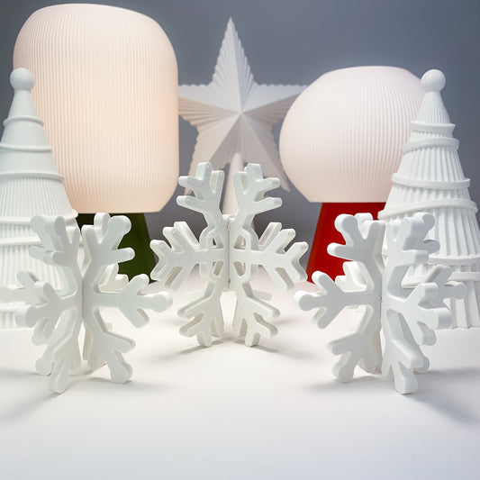 Snowflakes Decor (Set of 3) - Christmas Card Holder - Christmas Tree Ornaments - Simple Snowflakes - Modern Christmas Decor - Honey and Ivy