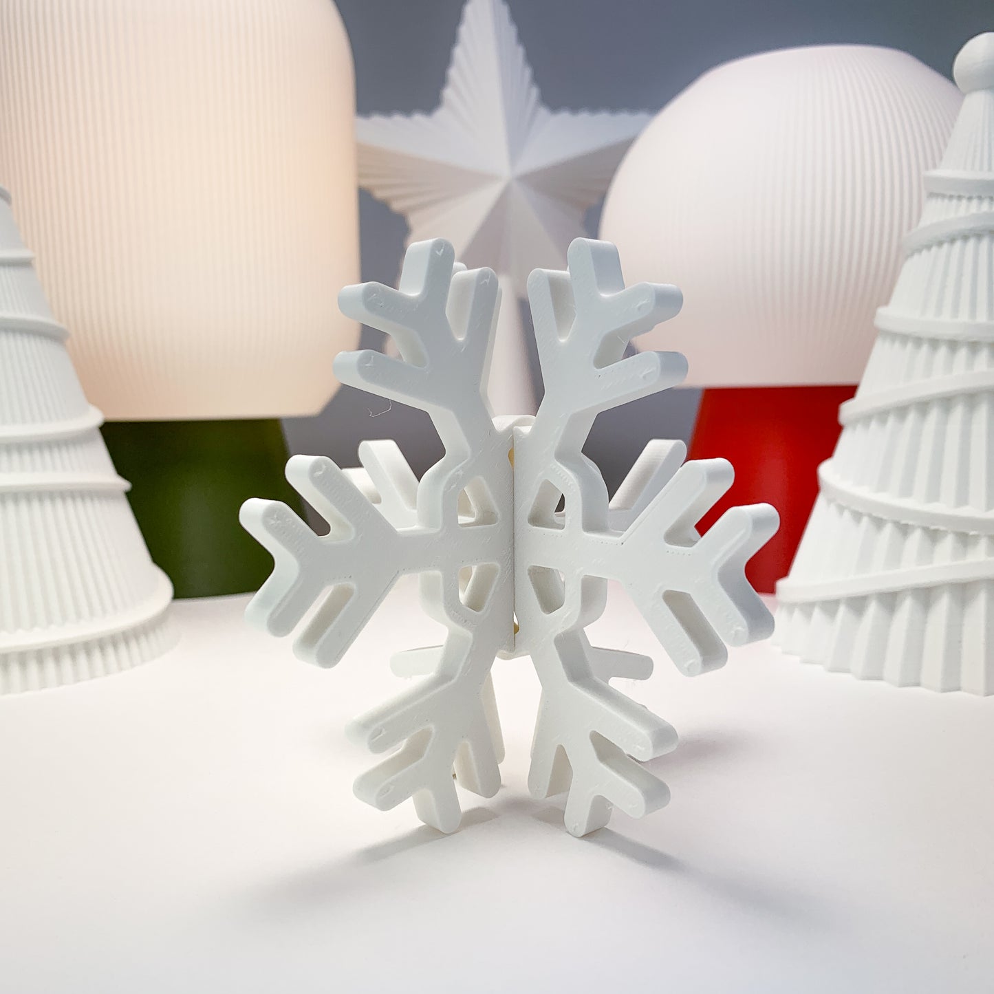 Snowflakes Decor (Set of 3) - Christmas Card Holder - Christmas Tree Ornaments - Simple Snowflakes - Modern Christmas Decor - Honey and Ivy 